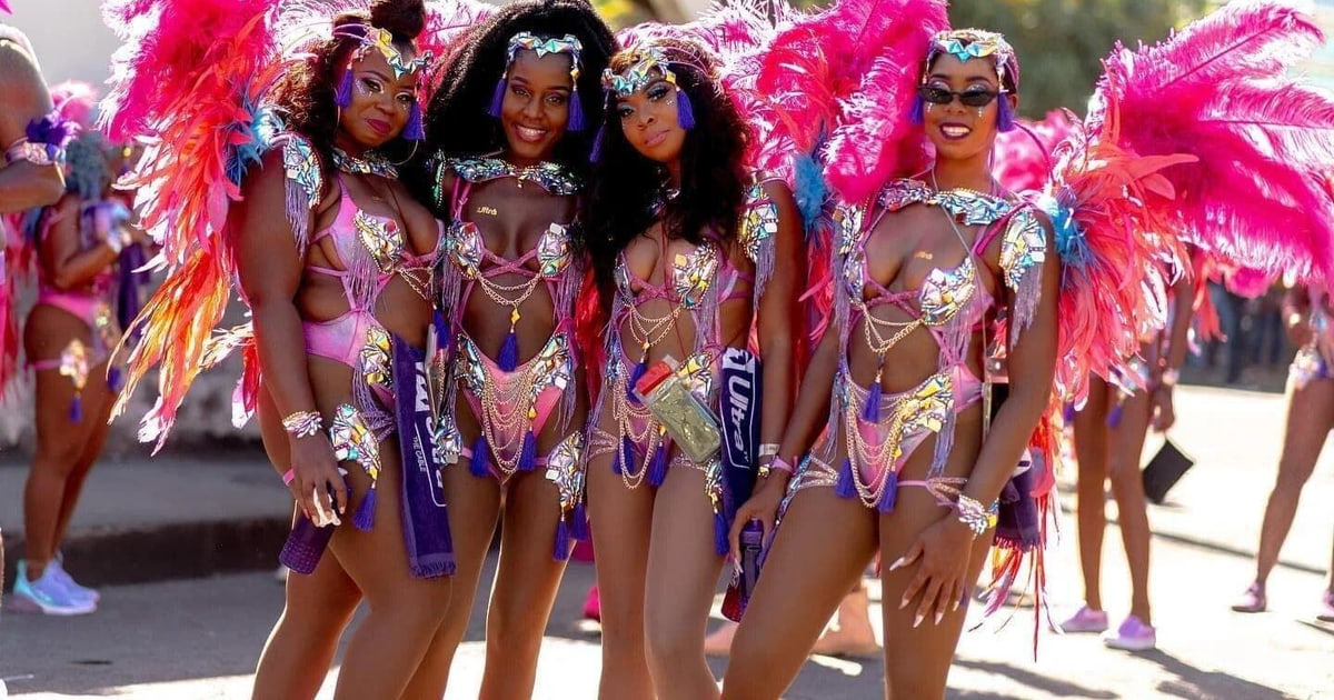 Carnival parade troupe in Basseterre, St. Kitts
