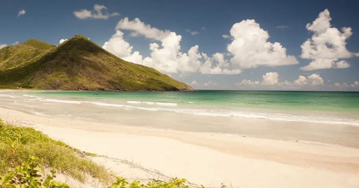 St. Kitts coastline seen from the hills