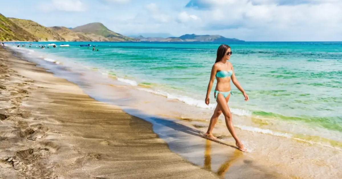 Beach and headland on the Southeast Peninsula, St. Kitts