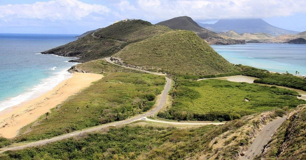 Southern peninsula coastline of St. Kitts